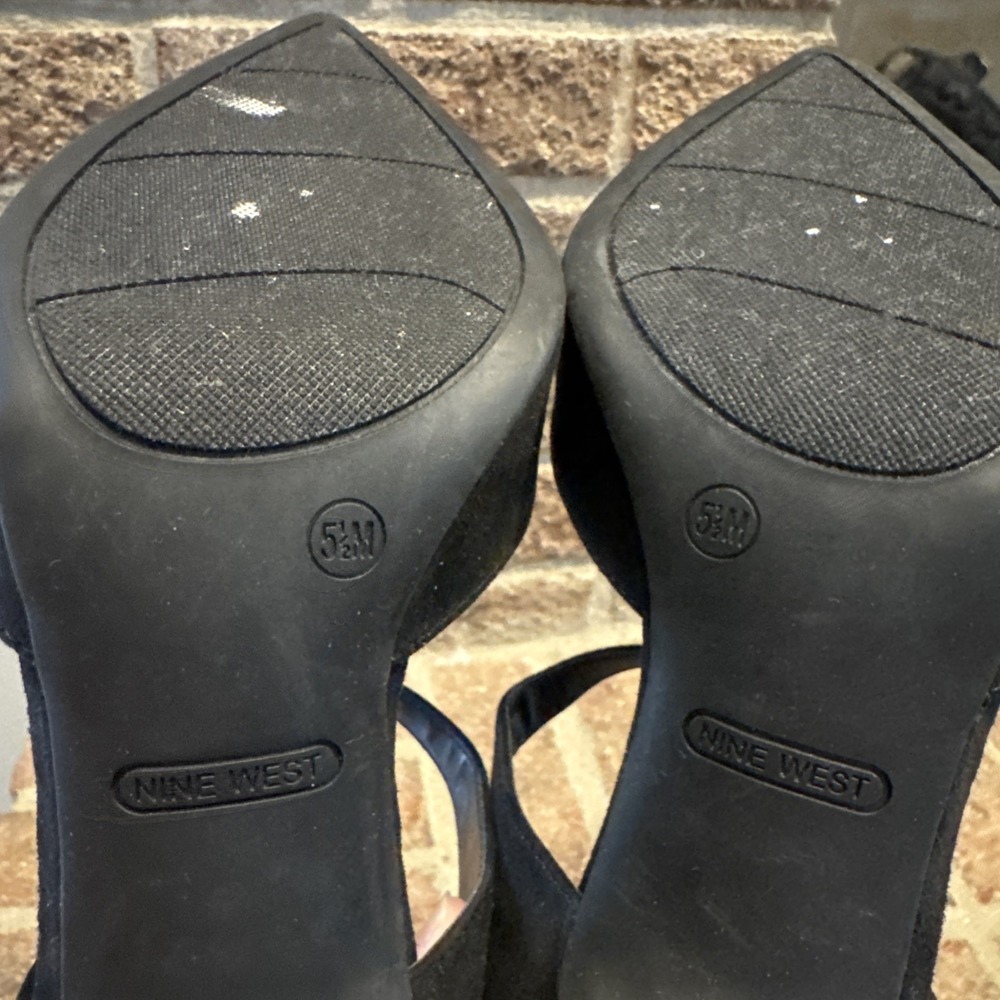 Nine West Women's Black Mary Jane Slip On Mule Heels Size 5.5 #543 - Picture 6 of 16